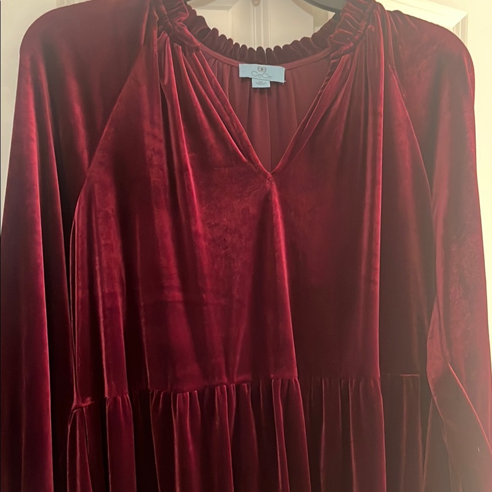 Elegant Velvet Dress in Rich Red